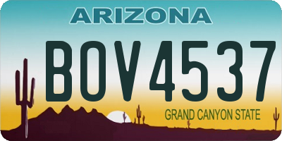 AZ license plate BOV4537