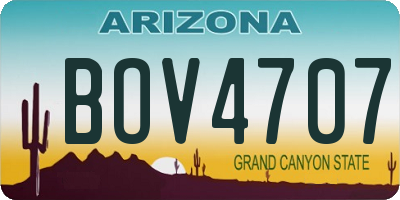 AZ license plate BOV4707