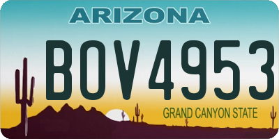 AZ license plate BOV4953