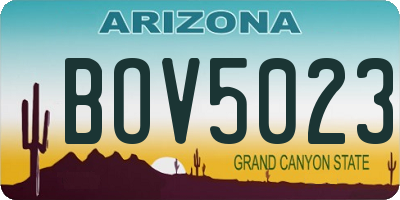 AZ license plate BOV5023