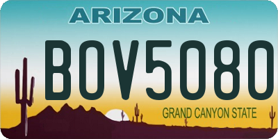 AZ license plate BOV5080