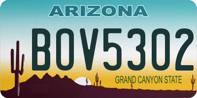 AZ license plate BOV5302