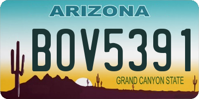 AZ license plate BOV5391