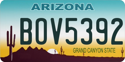 AZ license plate BOV5392