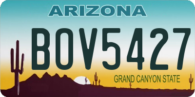 AZ license plate BOV5427