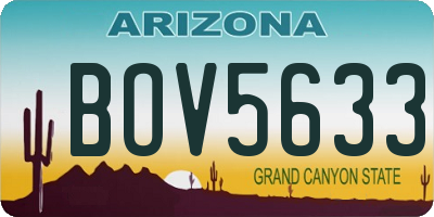 AZ license plate BOV5633