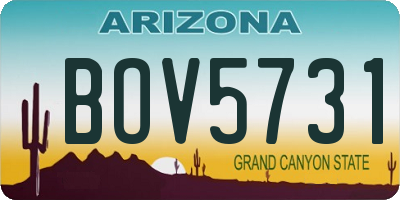 AZ license plate BOV5731