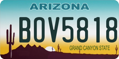 AZ license plate BOV5818
