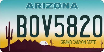 AZ license plate BOV5820