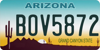 AZ license plate BOV5872