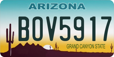 AZ license plate BOV5917