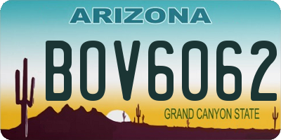 AZ license plate BOV6062