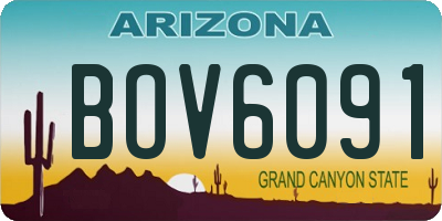 AZ license plate BOV6091