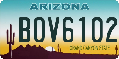 AZ license plate BOV6102