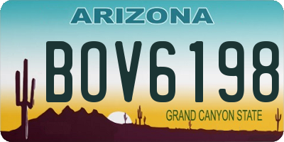AZ license plate BOV6198