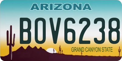 AZ license plate BOV6238