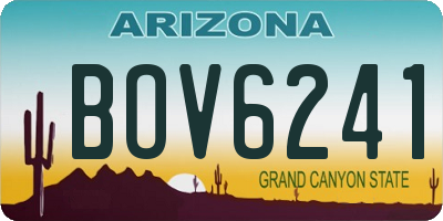 AZ license plate BOV6241