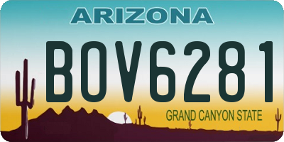 AZ license plate BOV6281
