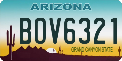 AZ license plate BOV6321