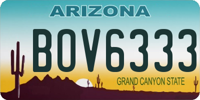AZ license plate BOV6333