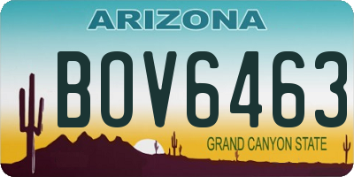 AZ license plate BOV6463