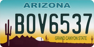 AZ license plate BOV6537