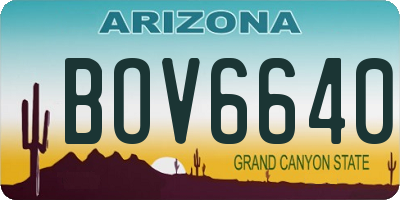 AZ license plate BOV6640