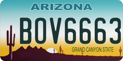 AZ license plate BOV6663