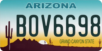 AZ license plate BOV6698