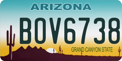 AZ license plate BOV6738