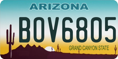 AZ license plate BOV6805
