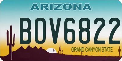 AZ license plate BOV6822