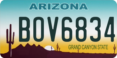 AZ license plate BOV6834