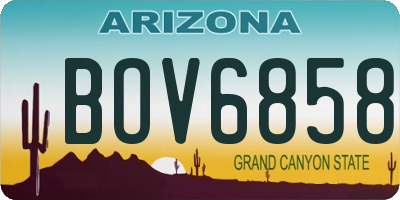 AZ license plate BOV6858