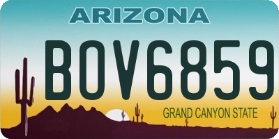 AZ license plate BOV6859