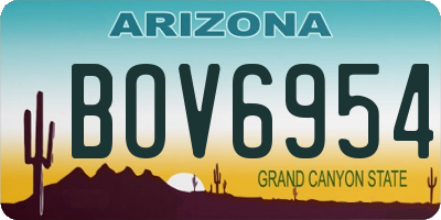 AZ license plate BOV6954