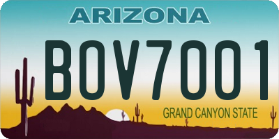 AZ license plate BOV7001