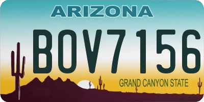 AZ license plate BOV7156