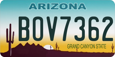 AZ license plate BOV7362