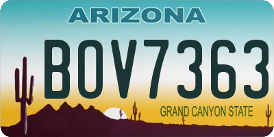 AZ license plate BOV7363