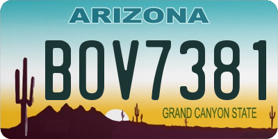 AZ license plate BOV7381