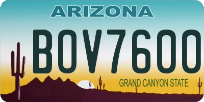 AZ license plate BOV7600