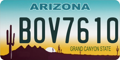 AZ license plate BOV7610