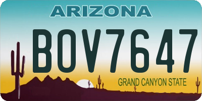 AZ license plate BOV7647