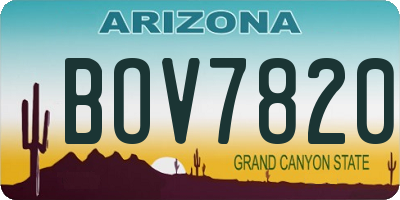 AZ license plate BOV7820