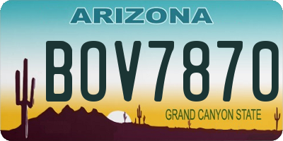 AZ license plate BOV7870