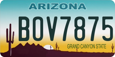 AZ license plate BOV7875