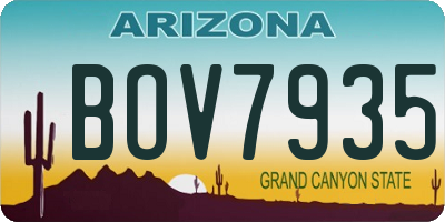 AZ license plate BOV7935