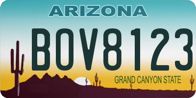 AZ license plate BOV8123