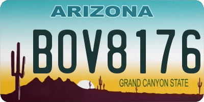AZ license plate BOV8176